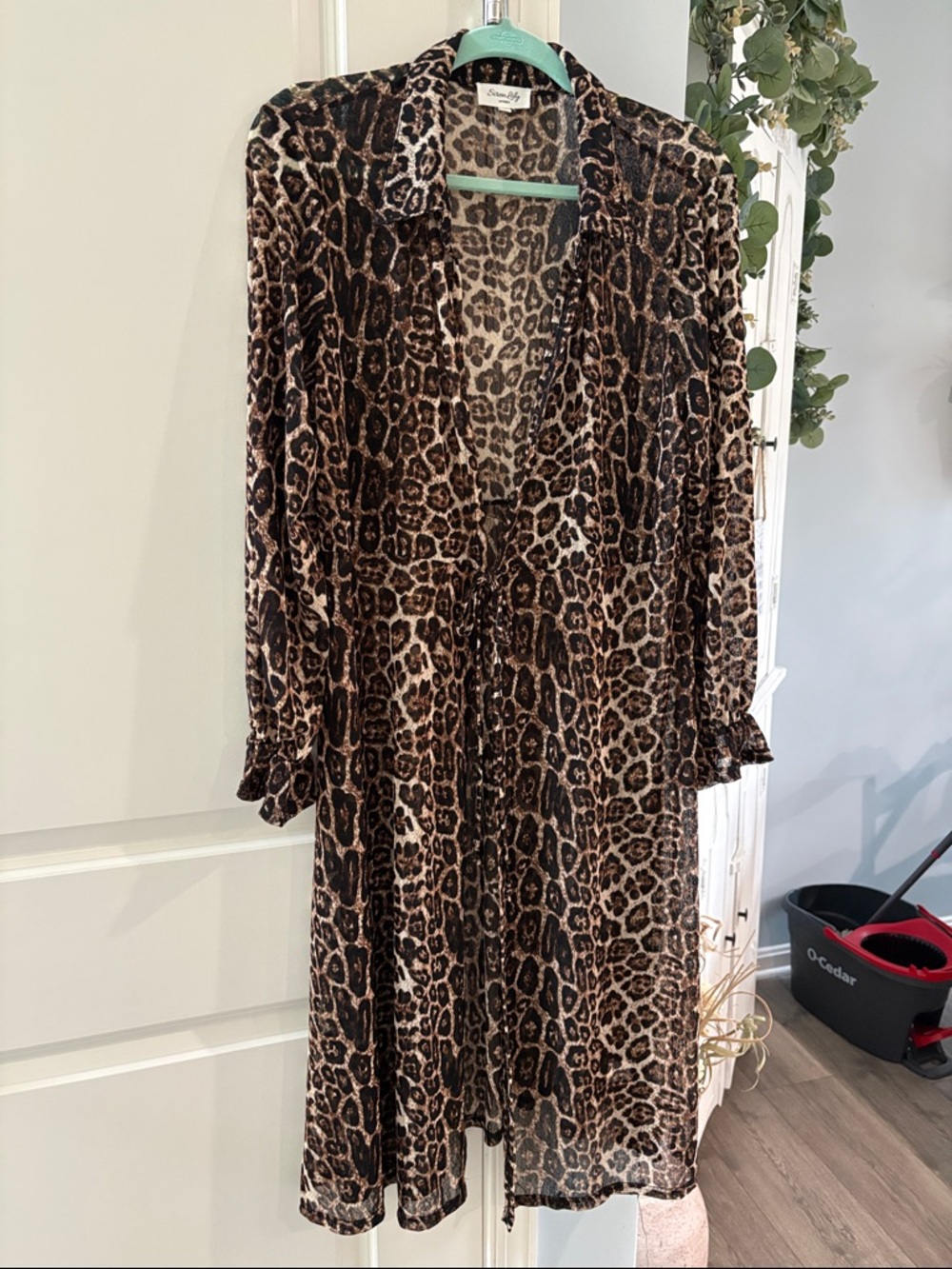 Siren Lily Leopard Print Swim Coverup in Brown and Black